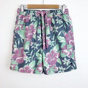 BROOKS BROTHERS floral print swim shorts blue